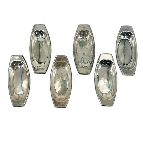 Set Antique Sterling Silver Salt Cellars