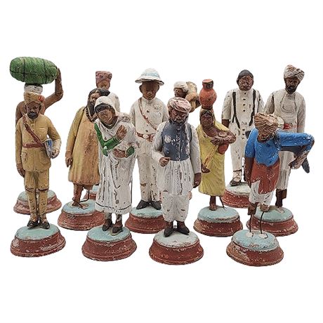Antique Indian Terra Cotta Clay Figurines