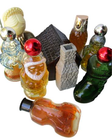 Vintage Lot of 8 Figural Perfume Bottles ~ Mostly AVON + TABU ~ Partially Full