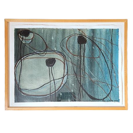 Signed Original Abstract Mixed Media on Paper