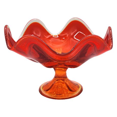 Viking Epic Six Petal Persimmon 6x9 Round Footed Compote