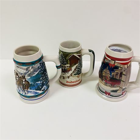 3 Budweiser Steins