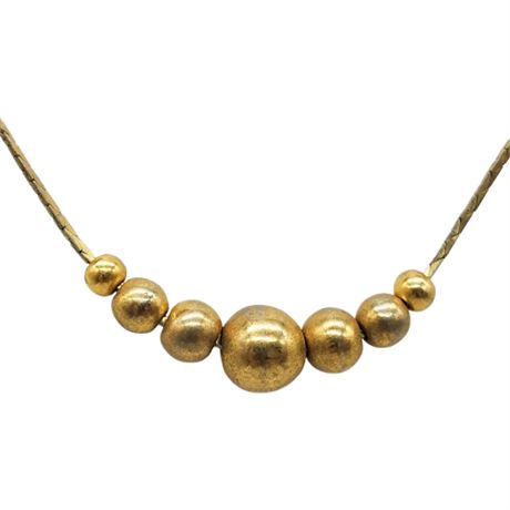 Vintage Gold Tone Add-A-Bead Style Necklace