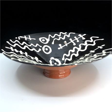 Vintage Signed Craig Bird Studio Pottery Centerpiece Bowl