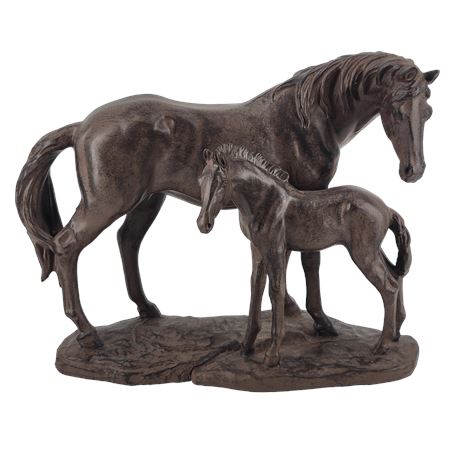 Mare and Foal Metal Sculpture