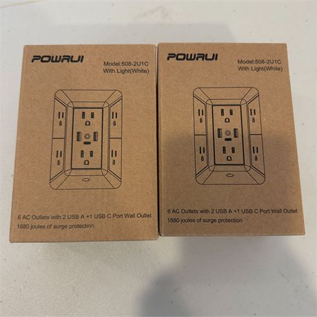 Lot of NIB Powrui USB Wall Plugs