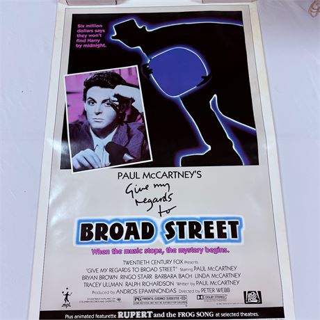 Paul McCartney Broad Street 27x41” Original Movie Theater Poster