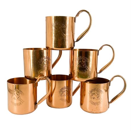 Lot of 6 Vintage Sold Copper Moscow Mule Mugs