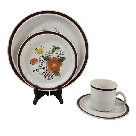 Ambiance-Collection Stoneware Flower Basket Dishware Set