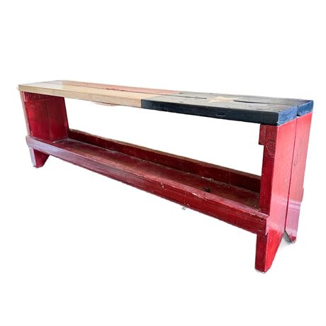 Rustic Texas Flag Wooden Bench