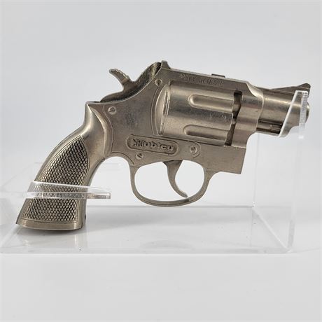 Hubley Trooper Snub Nose Revolver Metal Cap Gun w/ Dick Tracy Holster
