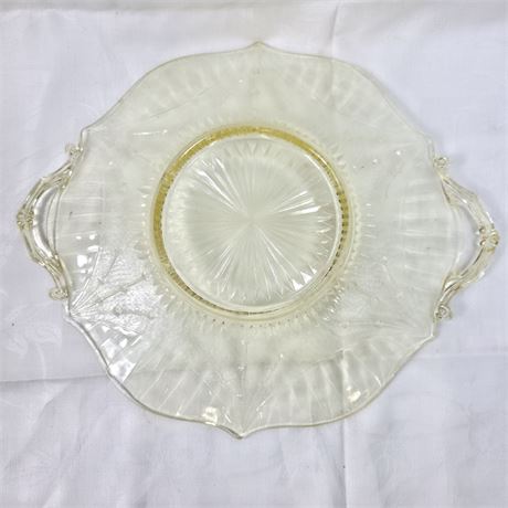 Yellow Depression Glass Serving Platter