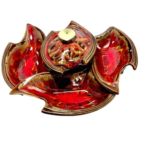 MCM California Originals Red Drip Glaze Chip & Dip Set