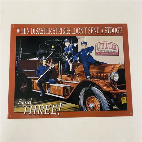 Three Stooges 12.5x16” Metal Retro Sign