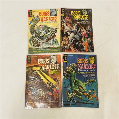 4x 15¢ Boris Karloff Comic Books