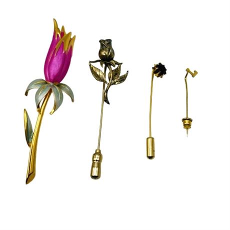 Vintage Stick Pins 1 Sterling Silver