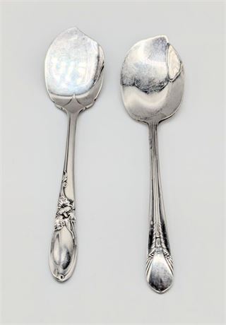 Lot 2 Condiment Spoons,1-Oneida White Orchid & 1-Rogers Orig.