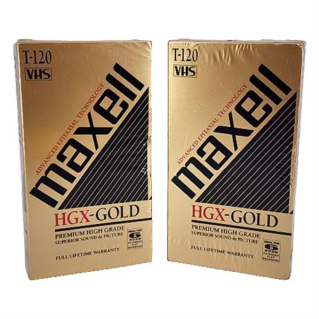 NEW Vintage Maxell HGX-Gold VHS Tapes