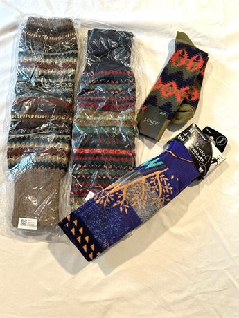 Two pairs Leg Warmers, J, Crew and Smartwool socks