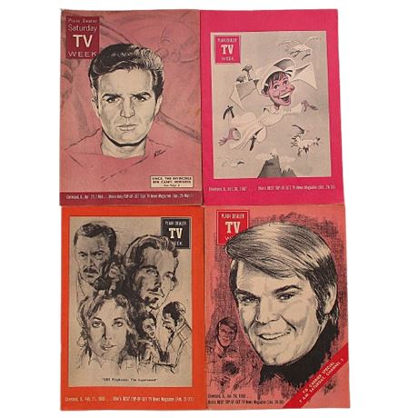 4 Vintage 1960's Cleveland Plain Dealer TV Guides ~ Ben Casey ~ Flying Nun