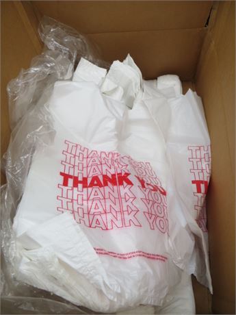 Box of New Small "Thank You" Plastic Bags