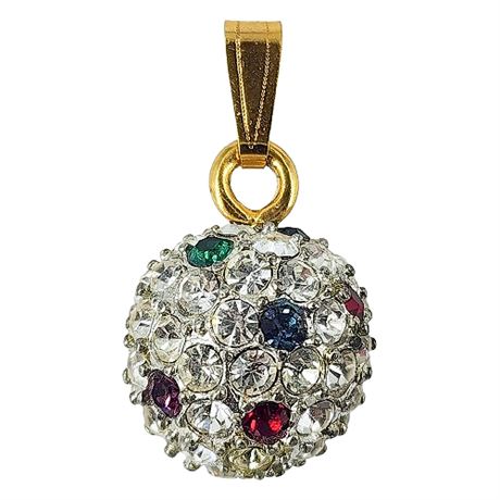 Vintage Rhinestone Disco Ball Pendant