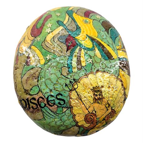 Linda Ransom "Pisces" Hand Painted Rock