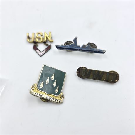 Lot of VTG Military Pins & Tie Tacks