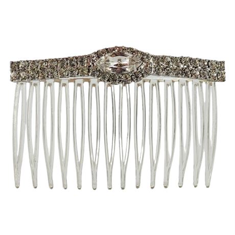 Vintage Prong Set Rhinestone Hair Comb