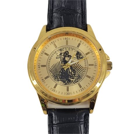 Black Leather 1933 Liberty Wrist Watch