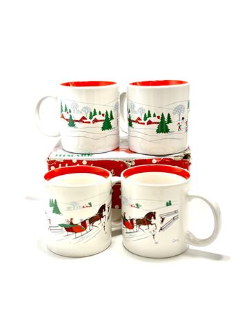 Vtg HiMark Christmas Mugs NOS