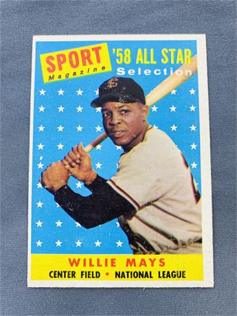 1958 Topps Willie Mays All Star Card