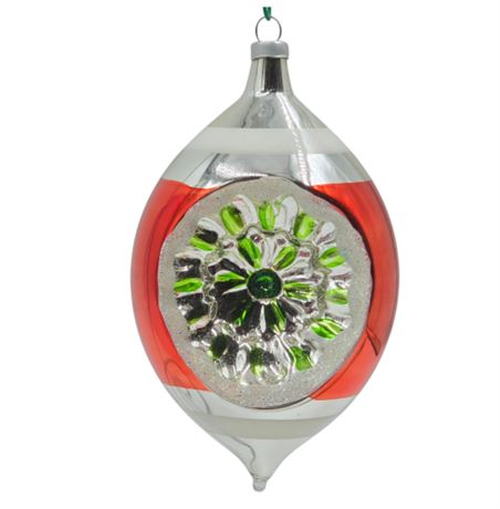 VTG X-large 4" Glass Teardrop with Indent