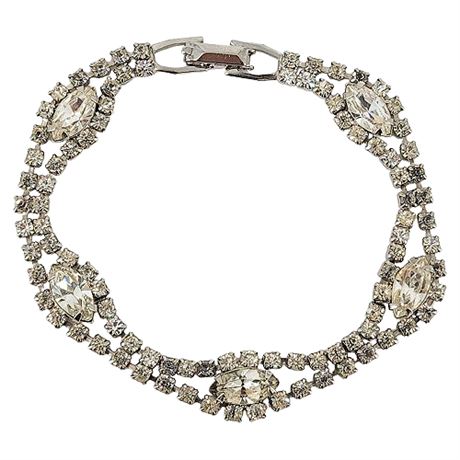 Vintage WEISS Clear Rhinestone Bracelet