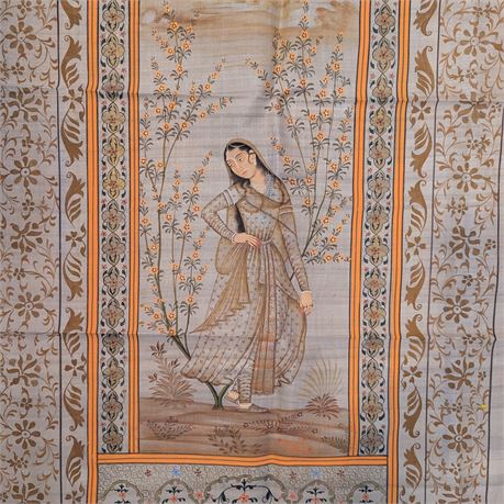 Two Vintage Silk Wall Hangings