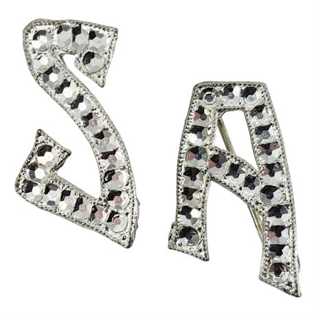 Vintage Trompe L'Oeil Monogram Brooches