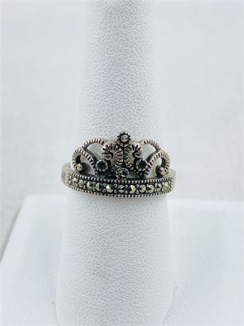 Sterling Crown Ring Size 7.5