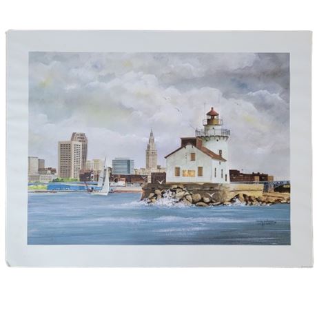 Craig Petersen Signed "Cleveland Lighthouse" Print
