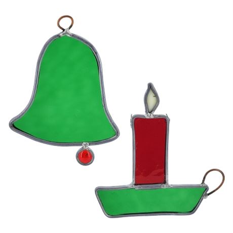 Vintage Stained Glass Christmas Suncatchers