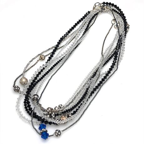 (8) Handmade Beaded Necklaces with Clasps Marked Sterling