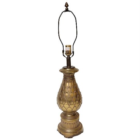 Vintage Ethan Allen Hollywood Regency Brass Pineapple Table Lamp