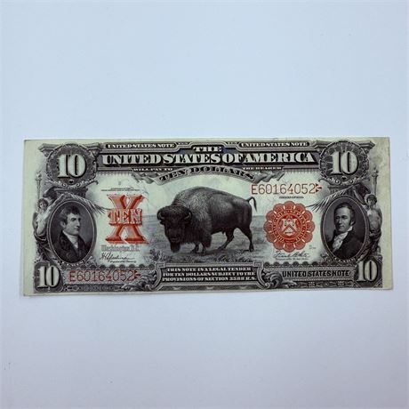 AU/MS 1901 $10 Bison Legal Tender Note
