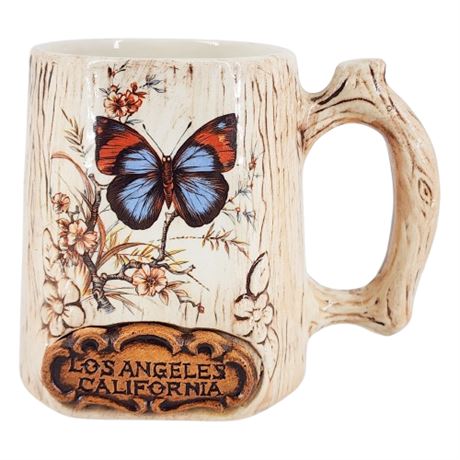 Vintage Treasure Craft Ceramic Los Angeles Souvenir Butterfly Mug