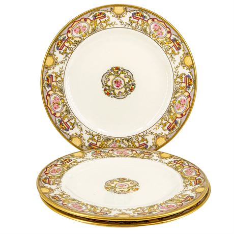 Set of 3 Vintage Morgan Belleek "Victoria" Pattern Plates