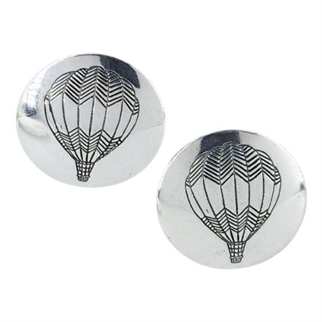 Vintage Sterling Silver Hot Air Balloon Earrings