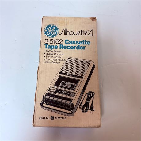 GE Silhouette 4 Cassette Tape Recorder