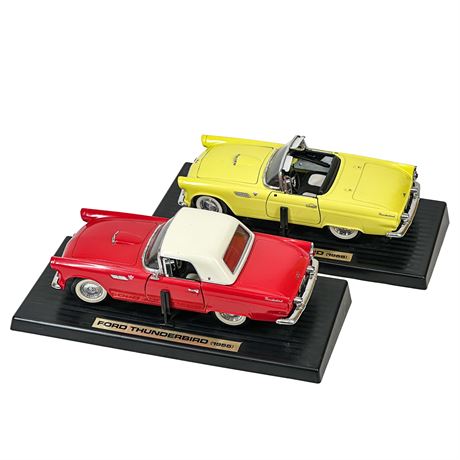 Lot of Two Diecast Model Replica 1955 Ford Thunderbird Cars