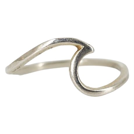 Sterling Silver Wave Band Ring, Sz 5.25