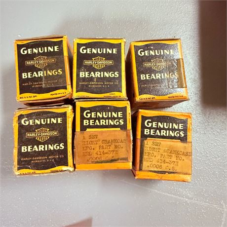 6 NOS WWII Military Surplus Harley Davidson Bearing Sets