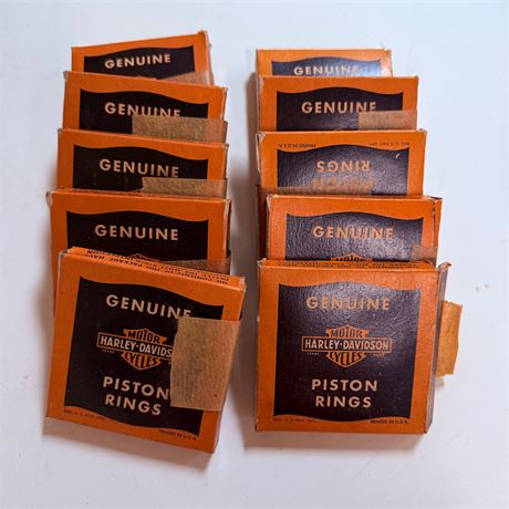 10 NOS WWII Military Surplus Harley Davidson Piston Ring Kits